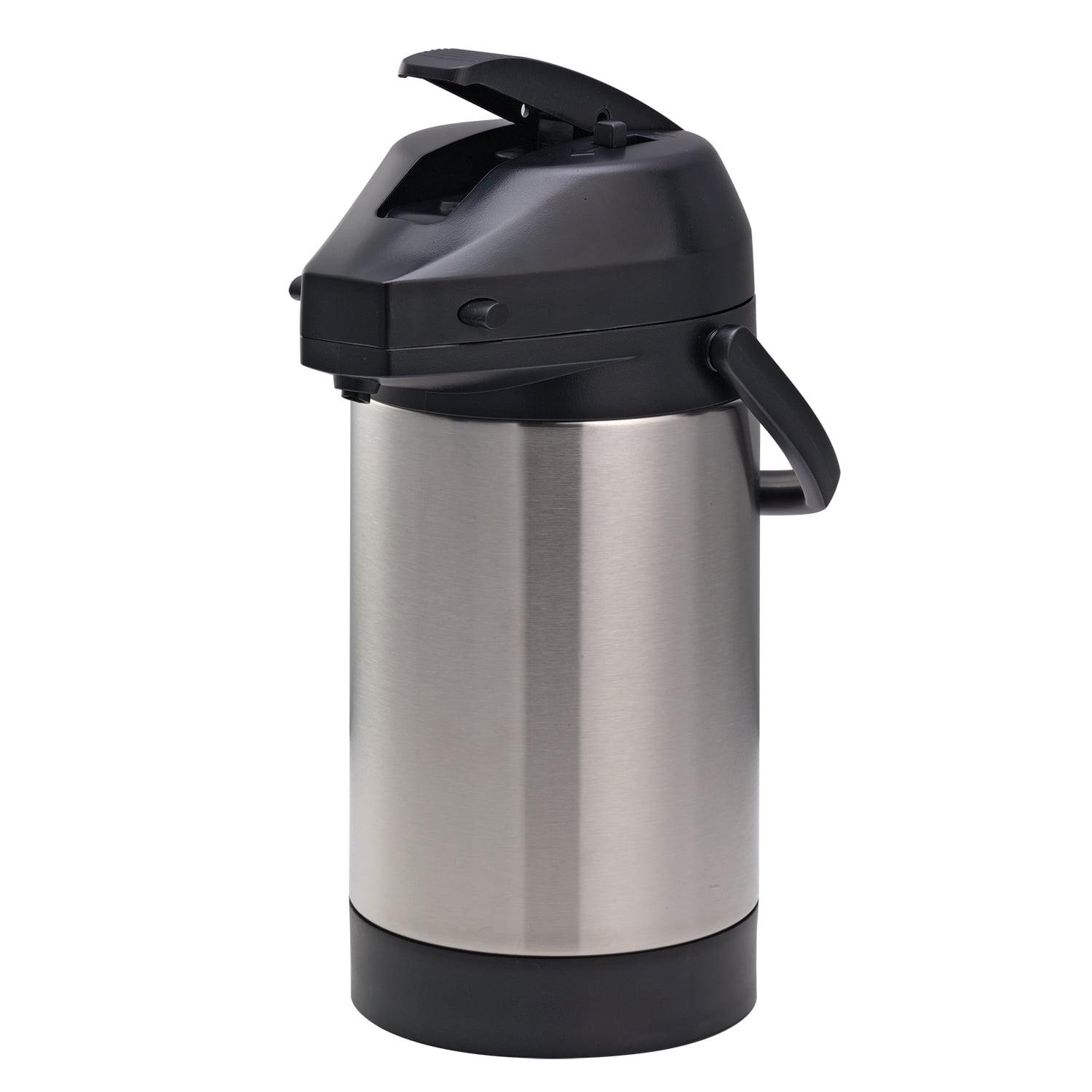 Service Ideas Double Airpot Stand & Condiment Station - Black Plastic Coffee Station For Office & Breakroom
