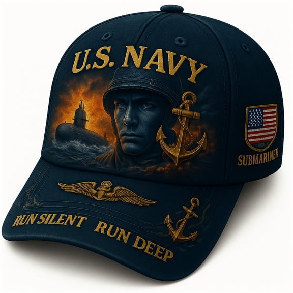 Service Members Navy Cap 250th Anniversary Anchor Eagle 1775-2025 Golden Lettering Unisex