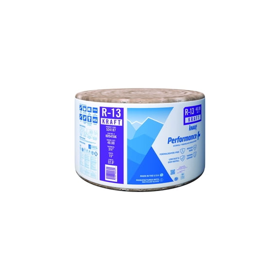 Service Partners Guardian Knauf Greenguard Kraft Faced Fiberglass Insulation Roll R13 15 In x 32 Ft - Pack of 5