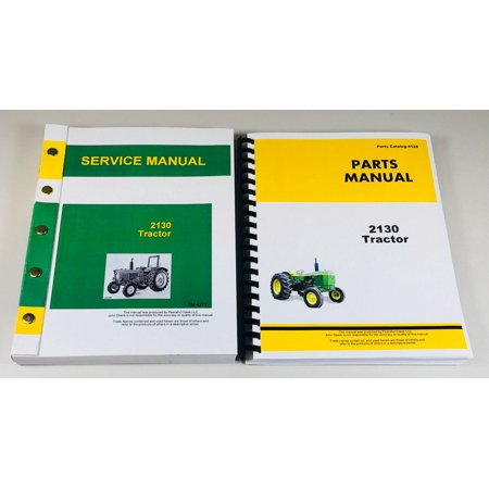 Service Parts Manual Set For John Deere 2130 Tractor Repair Shop Book Overhaul