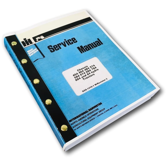 Service Shop Repair Manual 584 674 684 International Farmall Tractor Workshop