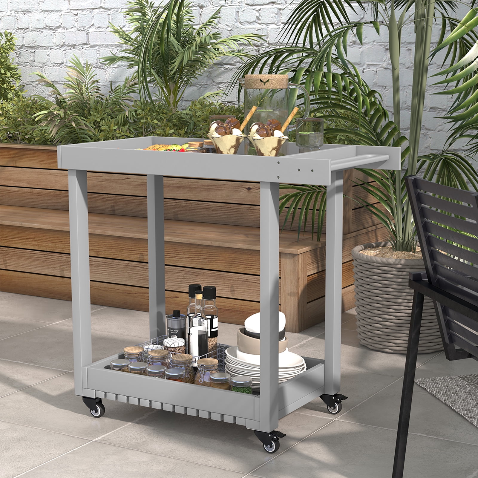 Service Utility Cart, Support up to 500lbs Capacity,HeavyDuty Tub