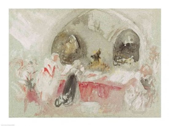 Service in the chapel at Petworth 1830 Canvas Art - JMW Turner (36 x 24)