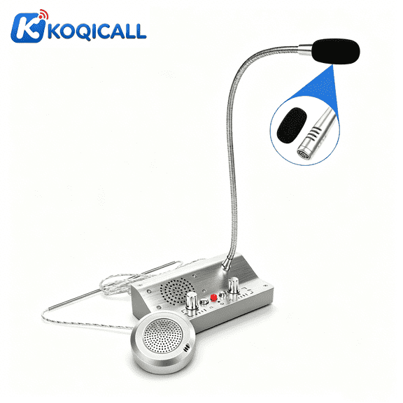 Window Intercom System with Dual-Way Microphone and Speaker - Talk Through Glass Window Counter Intercoms for Restaurant/Bank/Office/Hospital