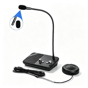 KOQICALL Wired Window Intercom System, Dual Way Talk Through Glass Microphone and Speaker, Independent Volume & Mute Control for Bank, Hospital, Restaurant, Food Truck, Ticket Booth, School Cashier