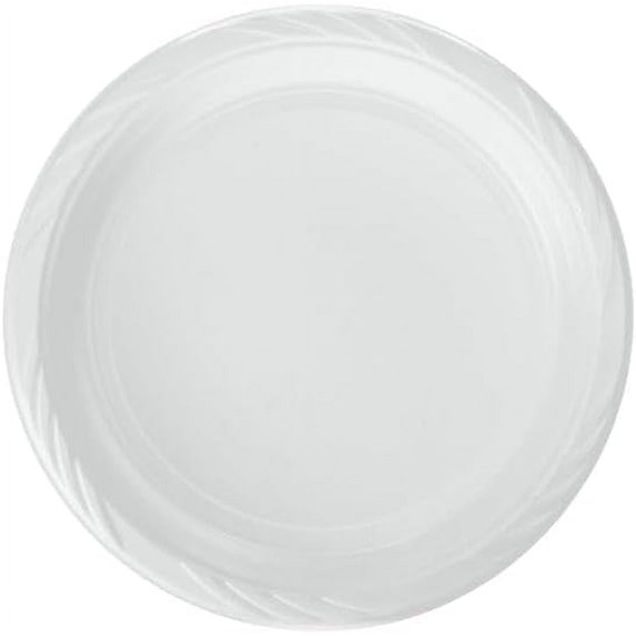 Serving 7" Disposable White Salad Plastic Plates - Durable & Eco-Friendly - Perfect for Restaurants, and Elegant Parties - Hassle-Free Cleanup - 400 Counts