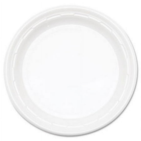 Serving 7 Inches Disposable White Salad Plastic Plates Good to use in Microwave: 500 Count