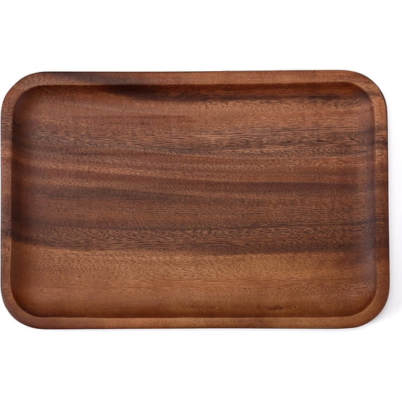 Serving Acacia Wood Valet Tray for Men Women, Catch All Acacia Mens Key Dump Bedside Nightstand Organizer EDC Decorative Wooden Tray for Phone Watch Wallet Keys Jewelry