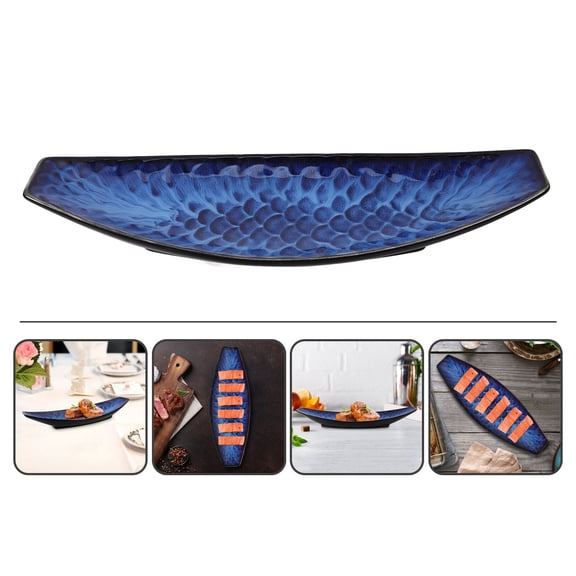 Serving Dish Fancy Sushi Boat Plate Festive Smooth Texture