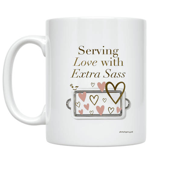 Serving Love with Extra Sass - Cheeky Catering Enthusiast - 11 oz Ceramic Coffee Mug