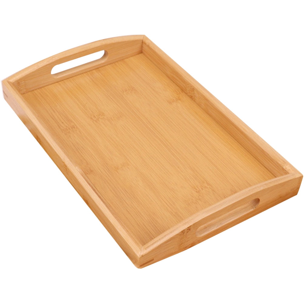 Serving Platter Handle Condiments Tray Wooden Bowl Candy Plate Snack