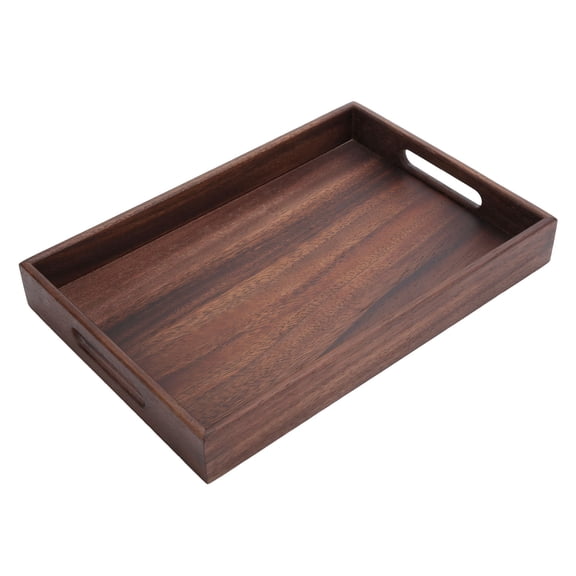 Serving Platter for Fruit Vegetable Meat, Rectangular Wooden Serving Tray with Grooves Breakfast Food Tray for Tea Coffee Fruit Snack[S]
