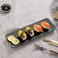 thumbnail image 1 of Serving Platters, 11.6 x 4 Inch Serving Trays for Party, Dessert Trays Rectangular Serving Plates, Rectangle Dishes Reusable Porcelain Plates for Food Sushi Dishwasher Safe (Black), 1 of 8