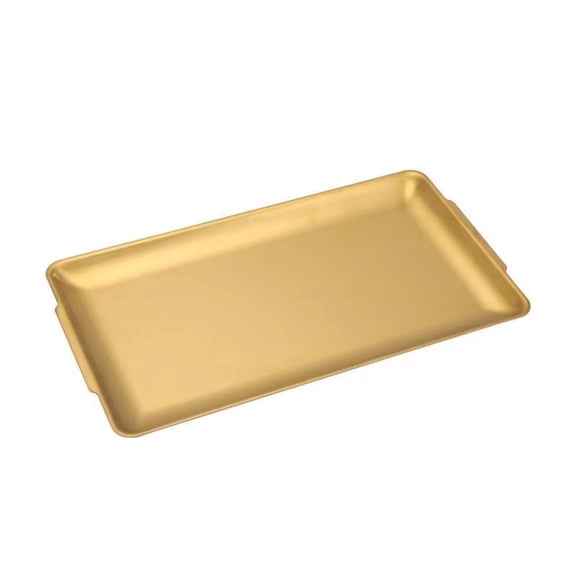 Serving Platters, Stainless Steel Heavy-Duty Large Serving Trays, Gold Rectangular Plates for Food, Fruit, Party, Wedding, Christmas, Chip and Scratch Resistant 22*14cm