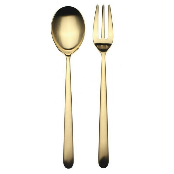 Serving Set (Fork And Spoon) Linea Ice Oro