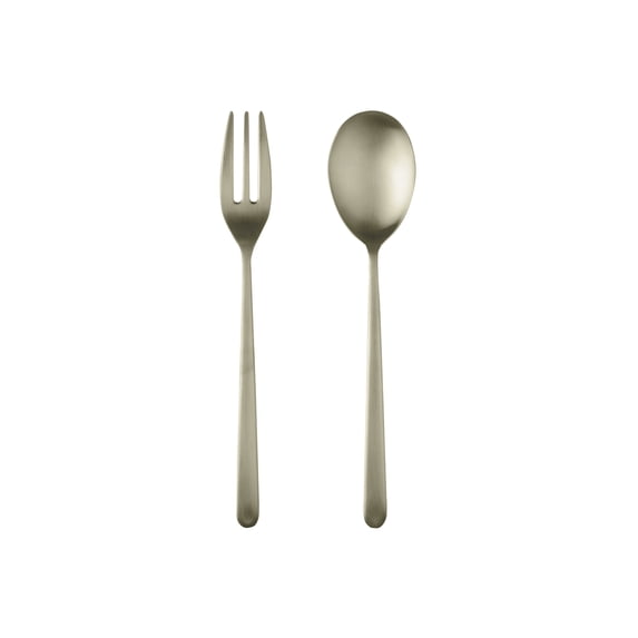 Serving Set (Fork and Spoon) LINEA ICE CHAMPAGNE