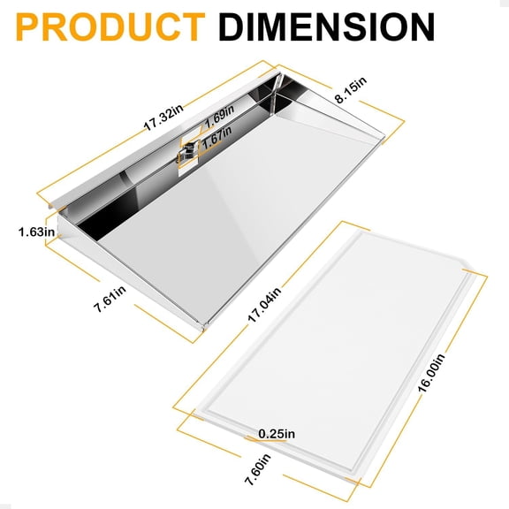 Serving Shelf with Removable Cutting Board Fit for Rectangular Grills with 9" x 18" grilling surface or larger, BBQ Accessory, Grill Serving Tray, Replace for A10-902
