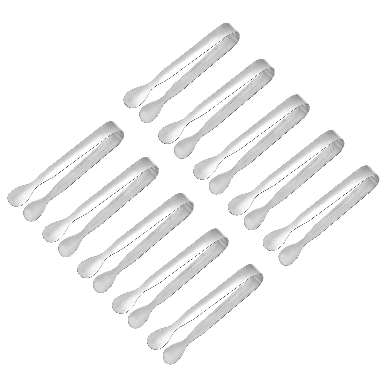 2x Stainless Steel Ice Tongs - Professional Catering & Home Kitchen Utensils For Ice Cubes & Food