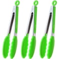 thumbnail image 1 of Serving Tongs Kitchen Tongs - Heat Resistant, Premium Stainless Steel Locking Cooking Tongs with Silicone Tips, Mini Tongs with Silicone Tips 7-Inch Kitchen Tongs, Set of 3 (Green), 1 of 6