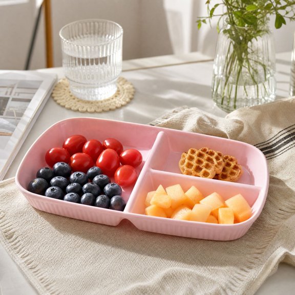 Serving Tray, 3 Compartment Deep Sectioned Rectangular Divided, Meal Prep for Home, Separate Food Tray, 27 cm