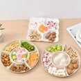 thumbnail image 1 of Serving Tray under $5! Cagogo Wheat Straw Candy Tray Nut Snacks Fruit Tray with Compartments, Round Dried Fruit Tray Square Solid Color Snack Platter, Refreshment Tray Candy Snack Organizer, 1 of 9