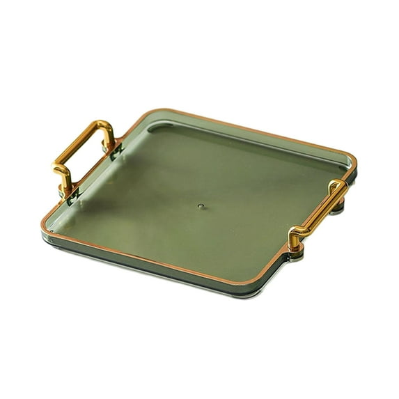 Serving Tray Bathroom Organizer, Multifunction Nordic Style Jewelry Storage Tray, Vanity Tray for Bedroom Desk Hotel Tabletop Green
