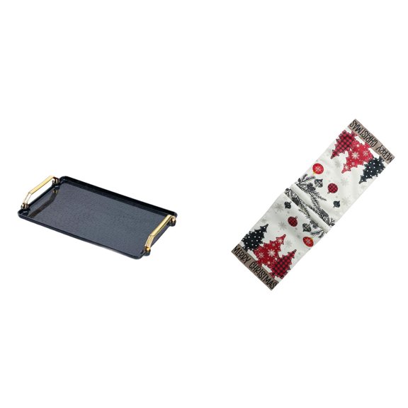 Serving Tray Christmas Table Runner Cosmetic Storage Polyester Material for Winter Home Holiday Decor Crowd