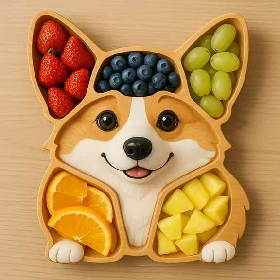 Serving Tray Dog Shaped Tray Unique Solid Wood Cheese Board - Pet Lover Charcuterie Platter for Snacks Parties Gift Giving and Kitchen Dining Room Decor Display