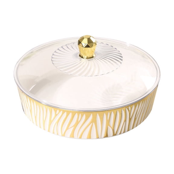 Serving Tray with Dome Lid, Round Display Platter Stand for Dessert Cookie Fruit Veggie, Transparent Dustproof Food Storage Server for Party Kitchen Banquet and Holiday Entertaining (A,9.8"x5.5")