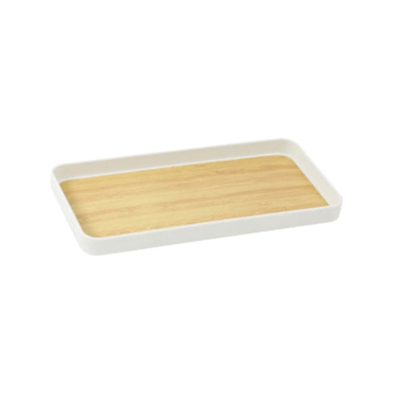 Serving Tray, Faux Wood Grain Tea Tray for Coffee Table, Thickened Multipurpose Snack Serving Platter for Kitchen, Dining and Party Use