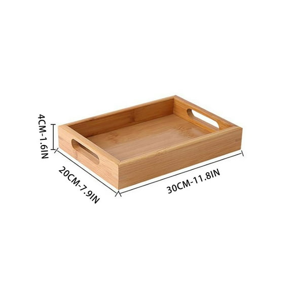 Serving Tray with Handles, Bamboo Breakfast Tray Wooden Trays Decorative Serving Platter for Eating, Working, Storing, Used in Bedroom, Kitchen, Living Room, Bathroom, Hospital and Outdoors