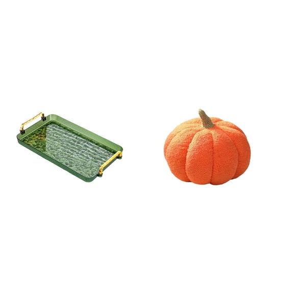 Serving Tray Kitchen Tray Pumpkin Pillow Rectangle Handle Soft Plush for Dining Room Bedroom