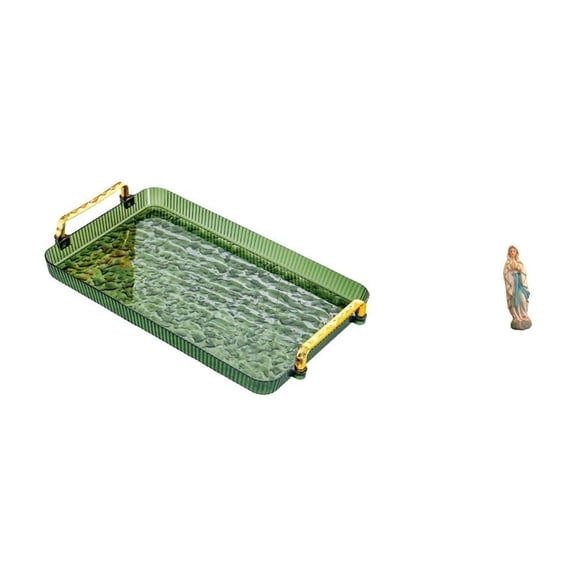 Serving Tray Kitchen Tray with Handle Virgin Mary Statue Set Sturdy PS Resin Design for Family Parties and Home Decor