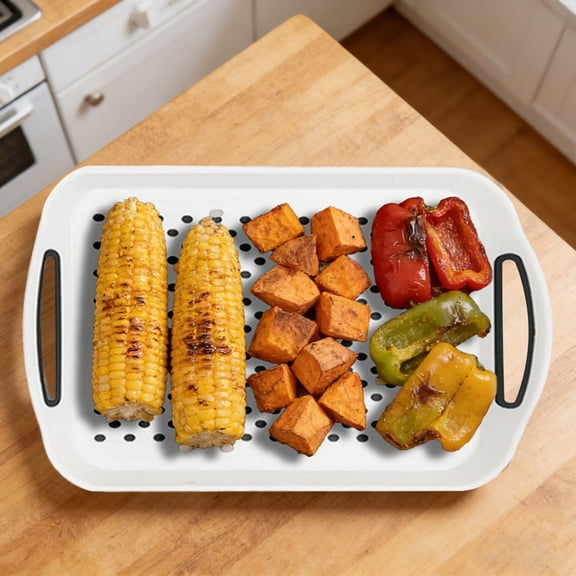 Serving Tray Set Plastic Serving Tray Set with Grip Handles Lap Trays for Food Prep Tea Breakfast in Bed Dishwasher Safe Trays for Dining Home Use Set of 3