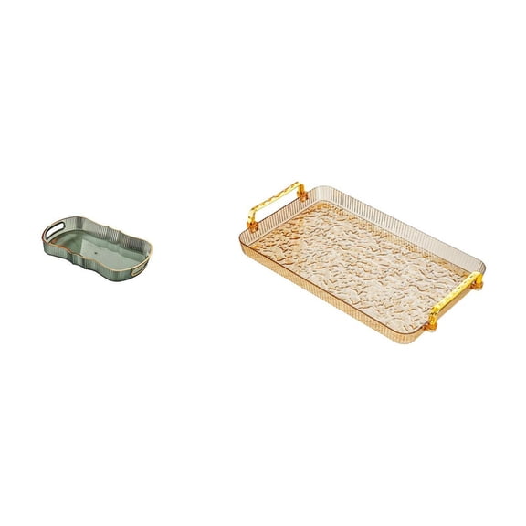 Serving Tray Storage Kitchen Handle Rectangle Design for Fruit Dessert Snacks Home Party Office