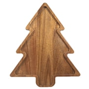 Serving Tray Tree Shaped Acacia Wood Christmas Platter for Holiday Appetizers Charcuterie Snacks Indoor Party and Kitchen Decor