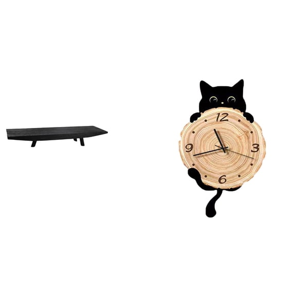 Serving Tray Wall Clock Centerpiece Wood Construction Quiet Non Ticking Set for Wedding Home Office Bedroom