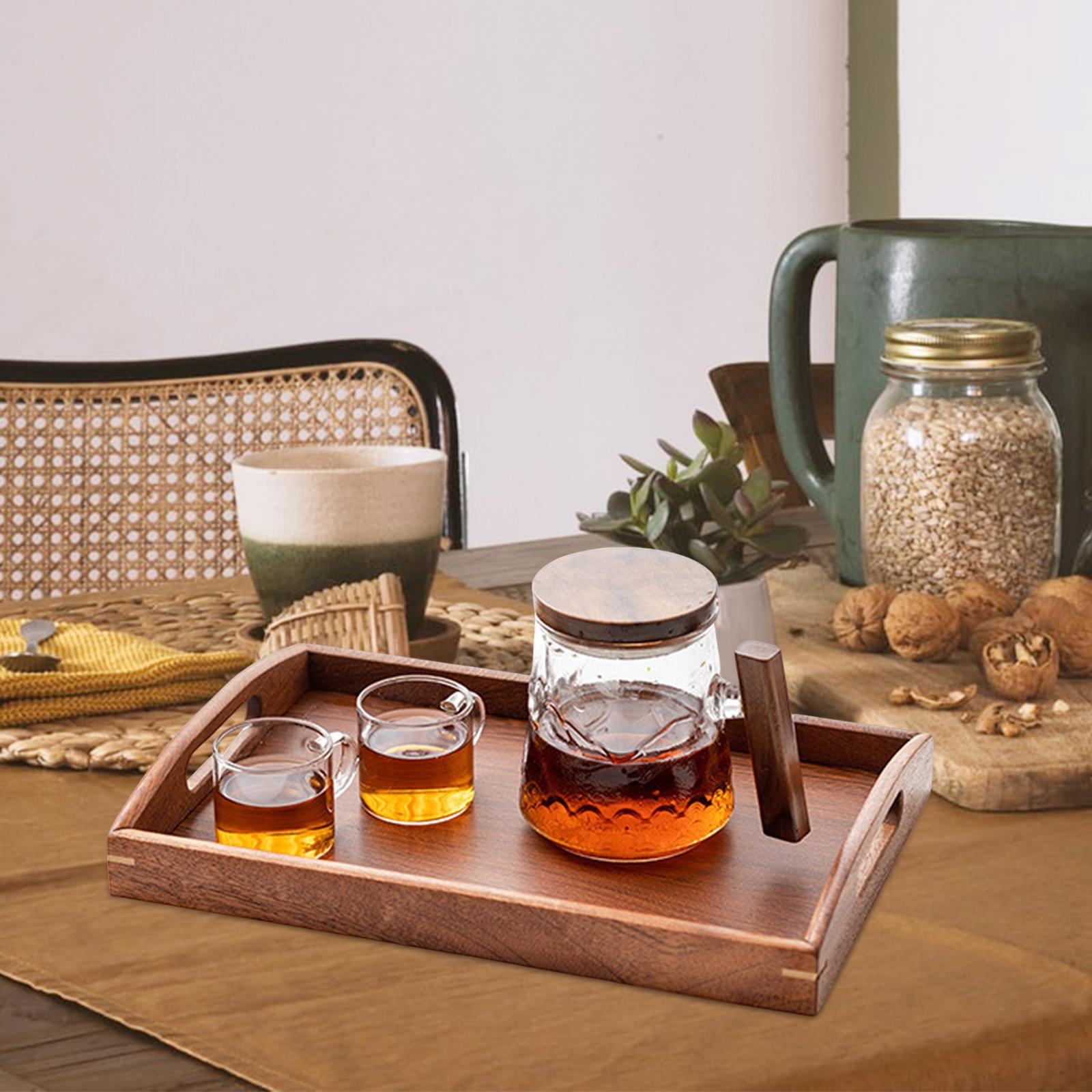 Serving Tray Wooden Tray for Household Teacups Tableware Japanese Style Table tea Serving Tray for Home Decor Dinner Trays Serving Plate S