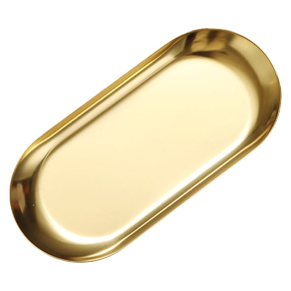 Serving Tray for Kitchen Countertop Table and Home Use, Silver, 11.8 x 3.9 in, Gold