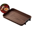 thumbnail image 1 of Serving Tray with Handles, 13x8 Inch Living Room Serving Tray, Brown PVC Tray with Armrests for Teacups Snacks Fruit, 1 of 7