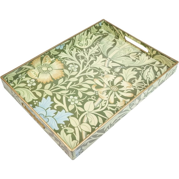 Serving Tray with Handles, Plastic Decorative Tray for Coffee Table, Living Room, Home Decor, 3040C