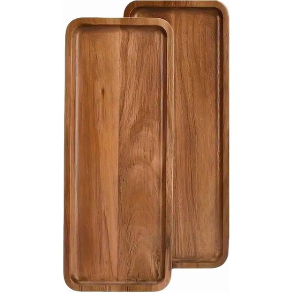 Serving Trays 11.5x4 Inches Serving Platter Tray, Tray Cheese Plate Rectangular Platter for Fruit, Appetizer, Bread,Rectangular Avoid Sliding and Spilling (2)