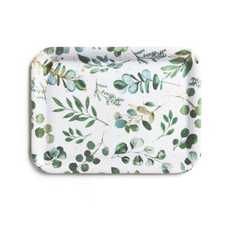Serving Trays, 12.9 x 9.6 inch Rectangular Plastic Tray for Restaurant, Kitchen,Leave
