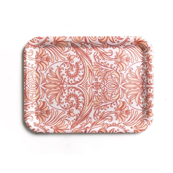 Serving Trays,12.9 x 9.6 inch Rectangular Plastic Tray for Restaurant, Kitchen,Orange