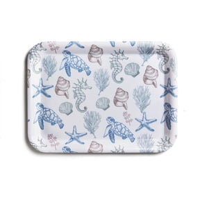 Serving Trays, 12.9 x 9.6 inch Rectangular Plastic Tray for Restaurant, Kitchen,Turtle