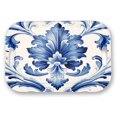 thumbnail image 1 of Serving Trays with Handles, 14.5 x 9.8 inch Rectangular Plastic Tray for Restaurant, Kitchen, Blue And White Pattern, 1 of 6