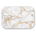 thumbnail image 1 of Serving Trays with Handles, 14.5 x 9.8 inch Rectangular Plastic Tray for Restaurant, Kitchen, Golden White Marble, 1 of 6