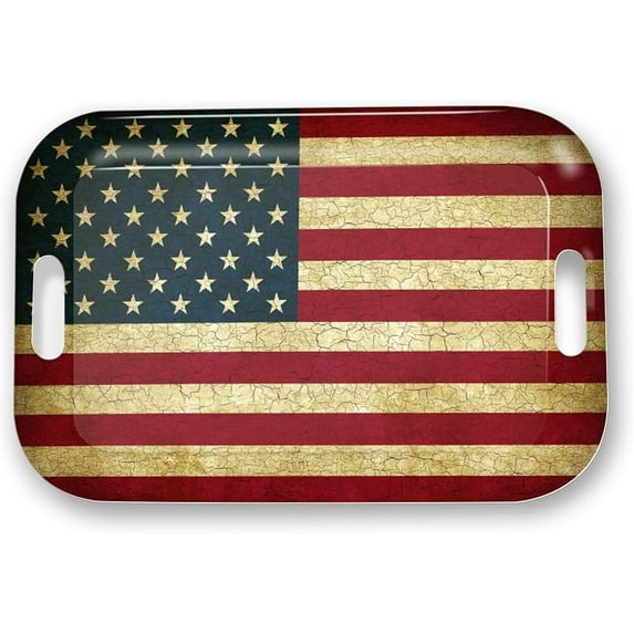 Serving Trays with Handles, 14.5 x 9.8 inch Rectangular Plastic Tray for Restaurant, Kitchen, Tropical Leaf Pattern Monstera in The Style
