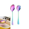 thumbnail image 1 of Serving Utensils Set,QZS Portable Salad Forks Spoons Set for Home,Reusable Multicolor Stainless Steel Serving Fruit Utensils for Restaurant,Parties, 1 of 6