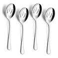 thumbnail image 1 of Serving spoons,SUS 304 Stainless steel Buffet & Banquet Style Serving Utensils,Dishwasher Safe 8.66” (4Pcs Slotted Spoons), 1 of 9